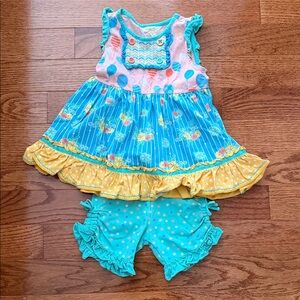 Colorful Toddler Dress with Shorts